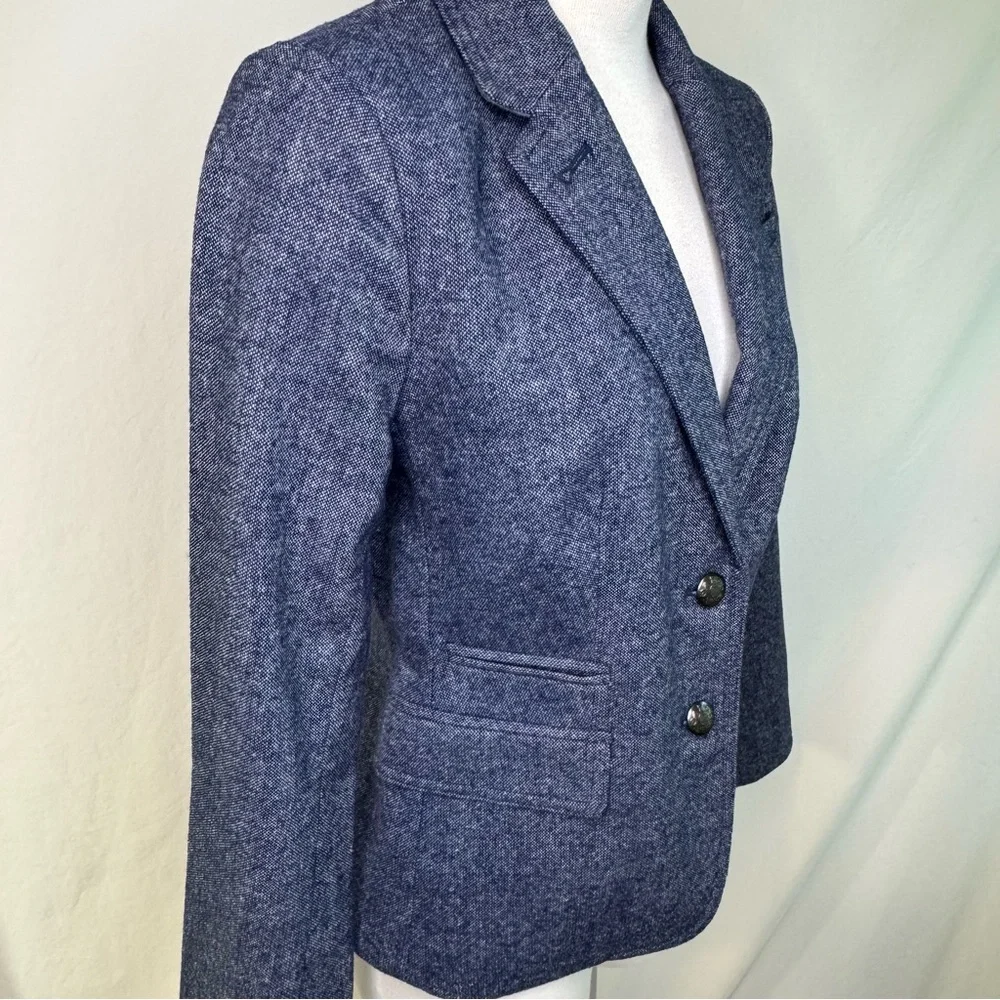 Banana Republic Dark Blue Wool Blend Blazer Size 4 - Picture 3 of 8